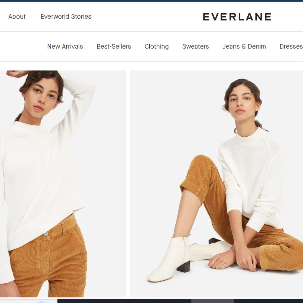 Everlane The Cotton Mockneck Crop Sweater In Bone Off White Ivory